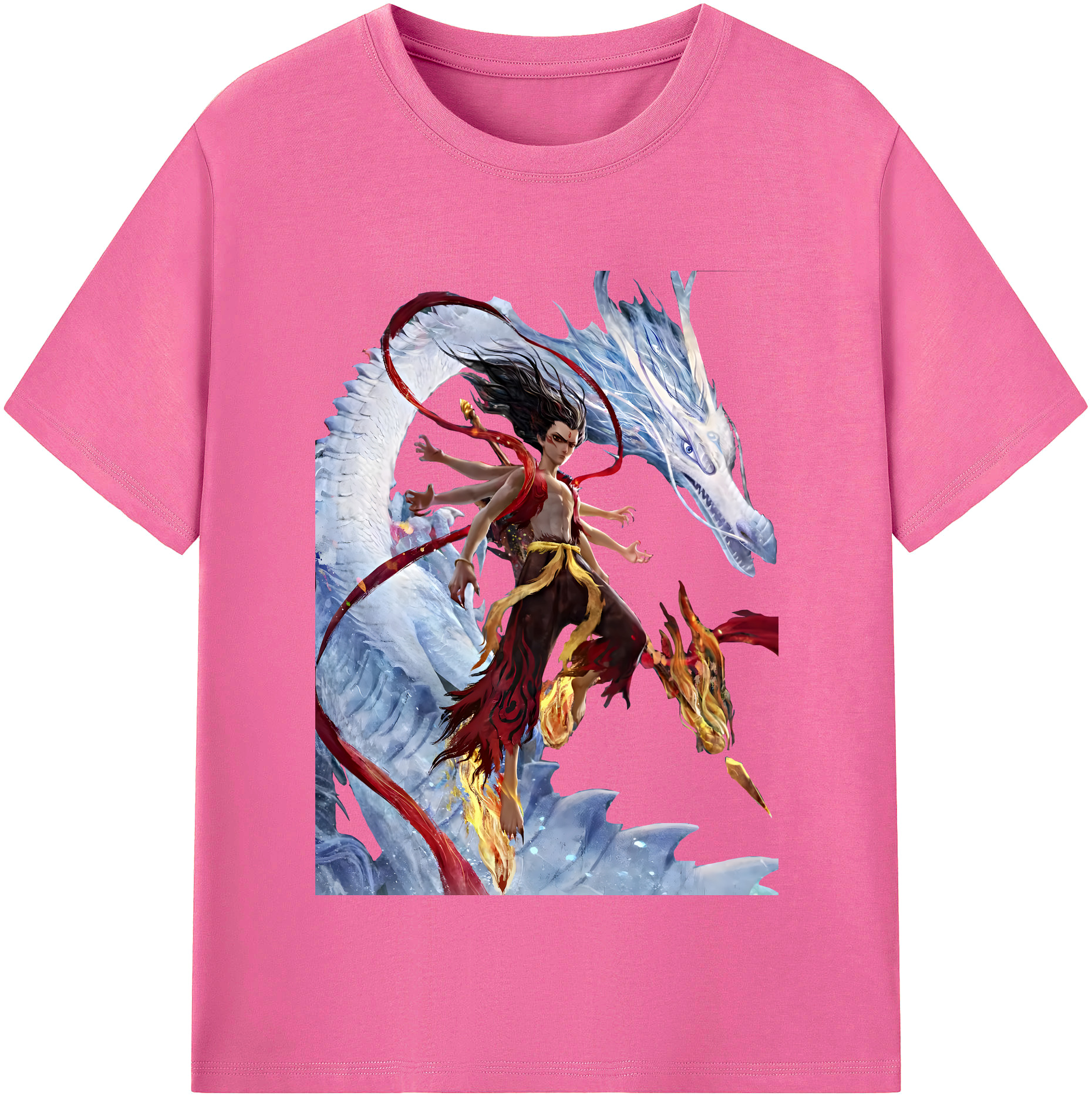 （画像用） Ne Zha 2 ナタ 魔童の大暴れ レディースカジュアルプリントTシャツ（綿100％）